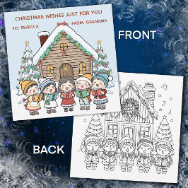 Cartes Pour Fêtes Annuelles Color Me Christmas Card with Carolers