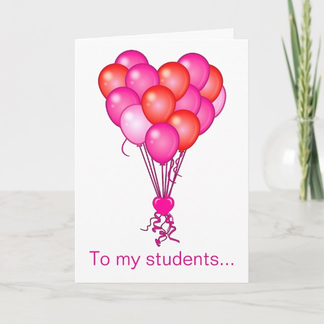 Cartes Pour Fêtes Annuelles Color Me : Enseignant pour les étudiants Valentine (Devant)