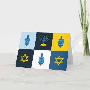 Cartes Pour Fêtes Annuelles colorblock hébreu hanoukka