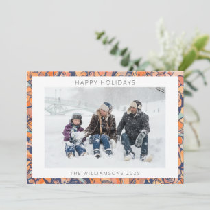 Cartes Pour Fêtes Annuelles Coloré Abstrait Terre Bleue Frontière Famille Phot