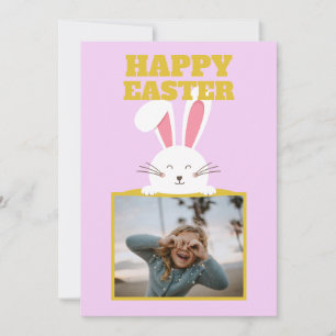 Cartes Pour Fêtes Annuelles coloré clair mignon dessin animé lapin photo de pâ