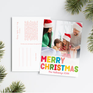 Cartes Pour Fêtes Annuelles Coloré Joyeux Joyeux Noël Photo verticale