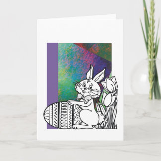 Cartes Pour Fêtes Annuelles Colorez-moi lapin et oeuf