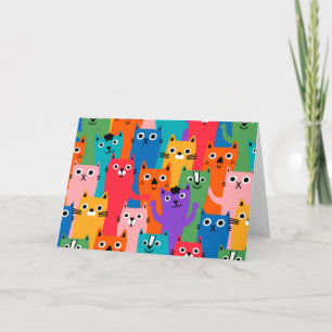 Cartes Pour Fêtes Annuelles Colorful cats