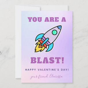Cartes Pour Fêtes Annuelles Colorful Cute Rocket School Friend Valentine's Day