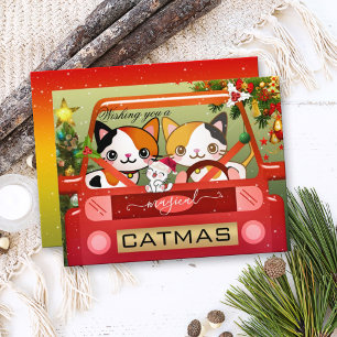 Cartes Pour Fêtes Annuelles Colorful Funny Cat Catmas New Year Card