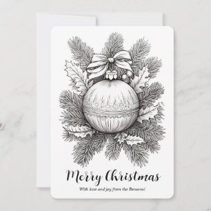 Cartes Pour Fêtes Annuelles Coloriage des branches de pin de Noël