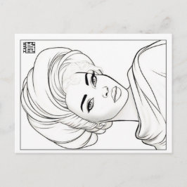 Cartes Pour Fêtes Annuelles Colouring Post Card | Woman of Cloth