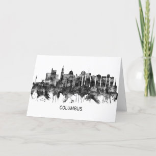 Cartes Pour Fêtes Annuelles Columbus Ohio skyline BW