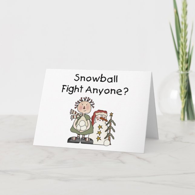 Cartes Pour Fêtes Annuelles Combat de snowball (Devant)