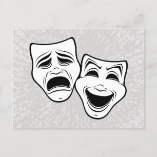 Cartes Pour Fêtes Annuelles Comédie Et Tragédie Théâtre Masque La Ligne Noire