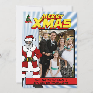 Cartes Pour Fêtes Annuelles Comic Book Cover (Super Santa)
