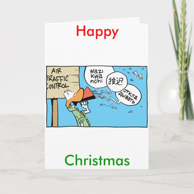 Cartes Pour Fêtes Annuelles Comic de contrôle de la circulation aérienne Bonne (Devant)