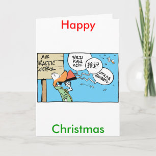 Cartes Pour Fêtes Annuelles Comic de contrôle de la circulation aérienne Bonne