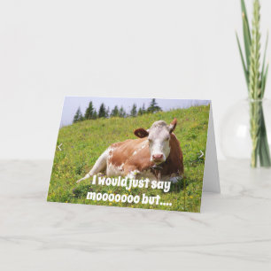 CARTES POUR FÊTES ANNUELLES **COMICAL CHRISTMAS COW** GOTTA DIRE HEUREUX VACAN