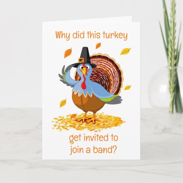 CARTES POUR FÊTES ANNUELLES **COMICAL TURKEY** POUR VOUS À THANKSGIVING (Devant)