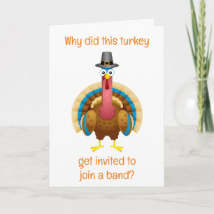 CARTES POUR FÊTES ANNUELLES **COMICAL TURKEY** POUR VOUS À THANKSGIVING