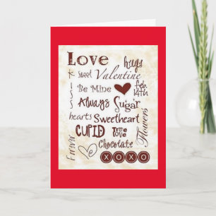 CARTES POUR FÊTES ANNUELLES COMPLIMENTS À MON SUCRE/JE T'AIME