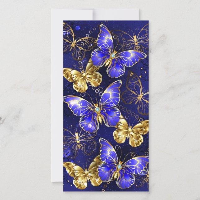 Cartes Pour Fêtes Annuelles Composition avec papillons Sapphire (Devant)