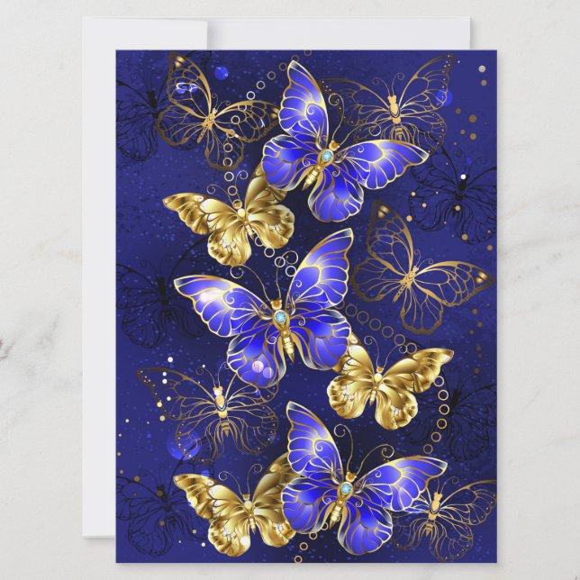 Cartes Pour Fêtes Annuelles Composition avec papillons Sapphire (Devant)