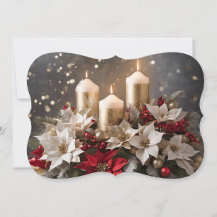 Cartes Pour Fêtes Annuelles Composition de poinsettia Ajouter une signature et