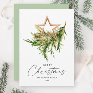 Cartes Pour Fêtes Annuelles Composition élégante de l'arbre de Noël de Bohême