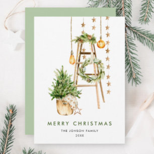 Cartes Pour Fêtes Annuelles Composition élégante de l'arbre de Noël de Bohême