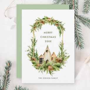 Cartes Pour Fêtes Annuelles Composition élégante de l'arbre de Noël de Bohême