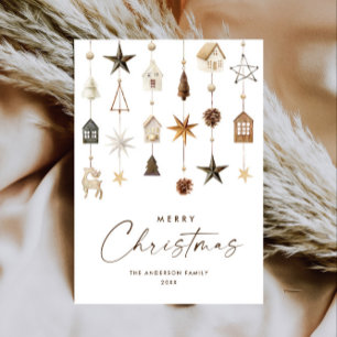 Cartes Pour Fêtes Annuelles Composition minimaliste neutre de Noël de Boho