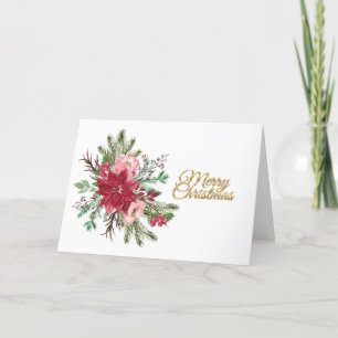 Cartes Pour Fêtes Annuelles Compositions florales de Noël traditionnelles Joye