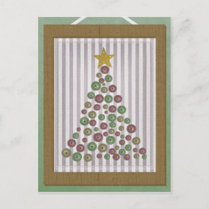 Cartes Pour Fêtes Annuelles Comté Noël Bouton Arbre Cadrage Salutation