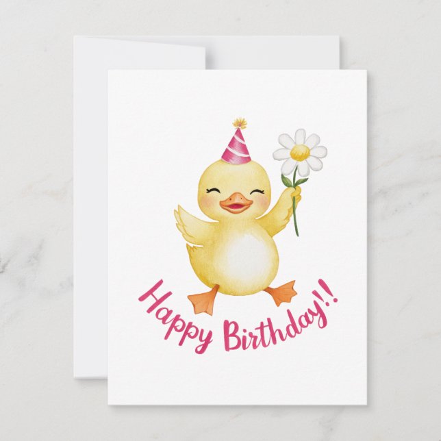 Cartes Pour Fêtes Annuelles Conception adorable de poussins d'anniversaire ave (Devant)