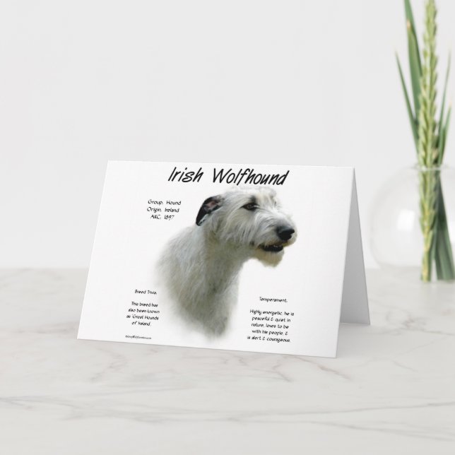 Cartes Pour Fêtes Annuelles Conception (blanche) d'histoire de chien-loup (Devant)