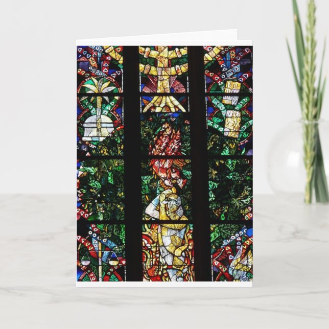 CARTES POUR FÊTES ANNUELLES CONCEPTION CLASSIQUE EN VERRE SOUILLÉ DE FRANÇAIS (Devant)