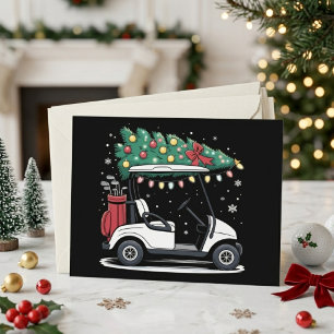 Cartes Pour Fêtes Annuelles Conception d'arbre de Noël de chariot de golf fest