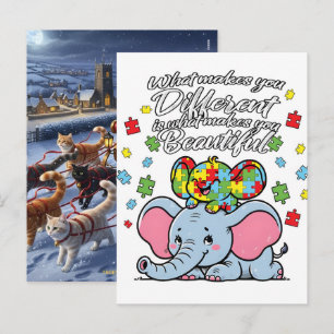 Cartes Pour Fêtes Annuelles Conception de cœur de puzzle de sensibilisation à 