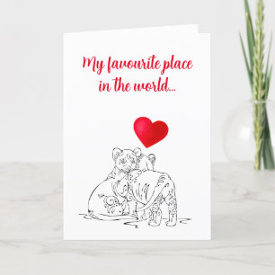 Cartes Pour Fêtes Annuelles Conception de Cute Lion Cubs Valentine