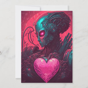 Cartes Pour Fêtes Annuelles Conception de "Cyber Valentine" de la femme cybern