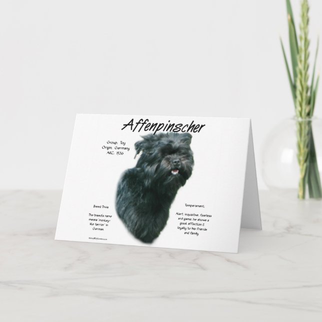 Cartes Pour Fêtes Annuelles Conception de l'historique Affenpinscher (Devant)