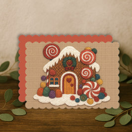 Cartes Pour Fêtes Annuelles Conception de maison en pain d'épices brodée de bo