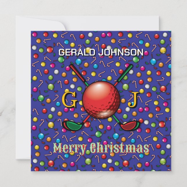 Cartes Pour Fêtes Annuelles Conception de monogramme de Noël personnalisée pou (Devant)