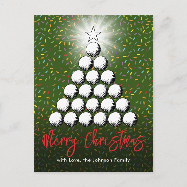 Cartes Pour Fêtes Annuelles Conception de Noël de la famille de golf (Devant)
