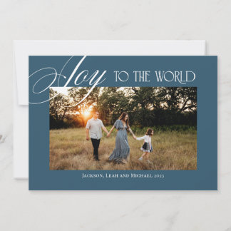 Cartes Pour Fêtes Annuelles Conception de Noël Joie au Monde Bleu