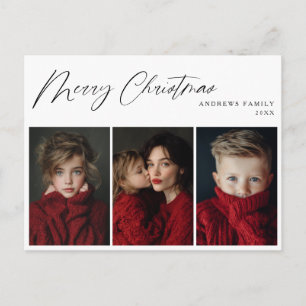 Cartes Pour Fêtes Annuelles Conception de vacances de Noël avec trois photos