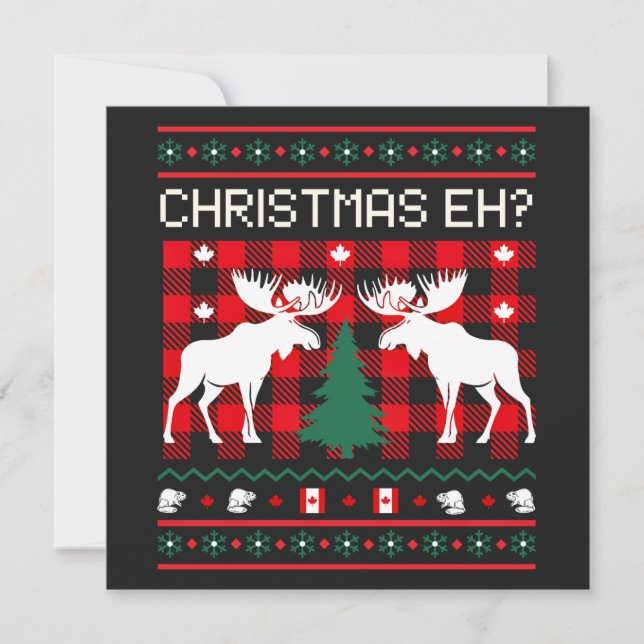 Cartes Pour Fêtes Annuelles Conception de vêtements de Noël moches canadiens (Devant)