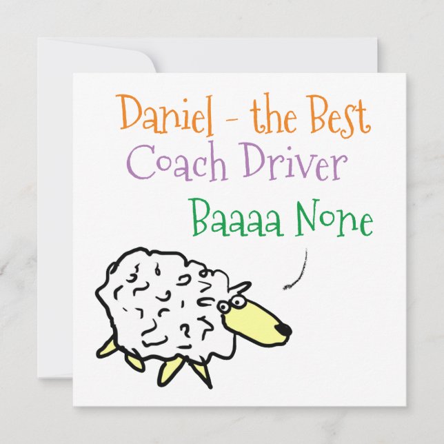 Cartes Pour Fêtes Annuelles Conception des moutons pour un conducteur d'entraî (Devant)