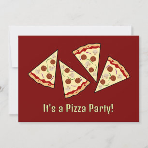 Cartes Pour Fêtes Annuelles conception d'invitation tranches de pizza