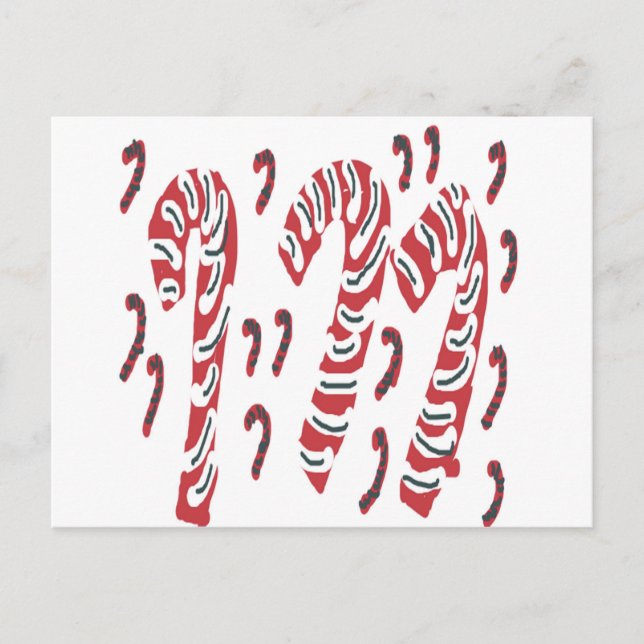 Cartes Pour Fêtes Annuelles Conception du Sucre de canne de Noël (Devant)