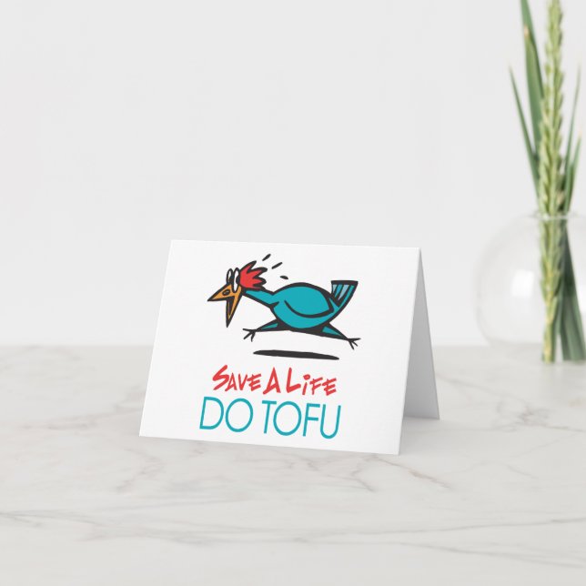 Cartes Pour Fêtes Annuelles Conception humoristique de tofu (Devant)