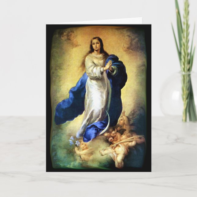 Cartes Pour Fêtes Annuelles Conception impeccable de Vierge Marie - Murillo (Devant)